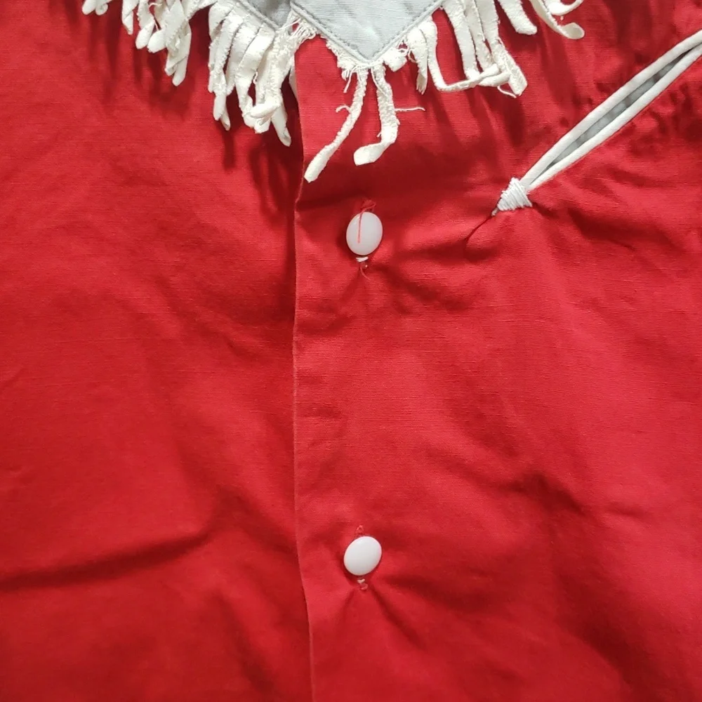 Vintage 1950s Roy Rogers Frontier Wear Western Red Fringe Boys Shirt, Size 8 - Picture 6 of 9